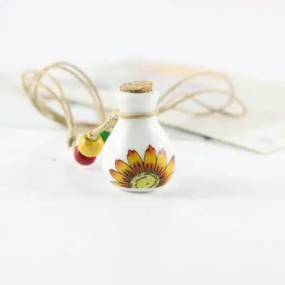 Colliers classiques en céramique pour femmes, bouteille de parfum mignonne, cadeau fait main, bricolage, #1199