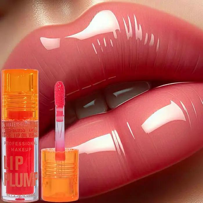Huile à lèvres cerise dodue – Sérum hydratant brillant à lèvres, volume et brillance imperméables longue durée, non collant, unisexe, maquillage de vacances