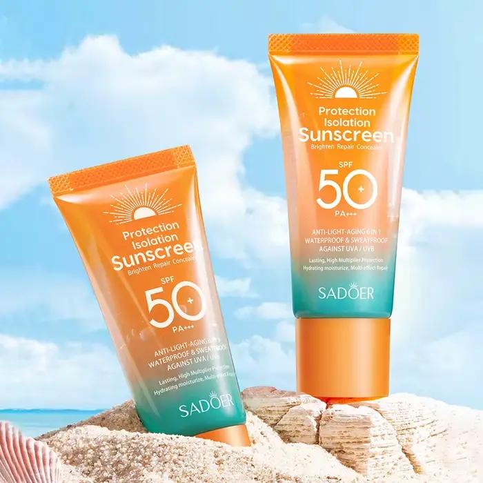 Crème solaire SPF 50+ protection UV PA+++ pour visage soin de la peau protection solaire double tube multi-effets occasions ensoleillées