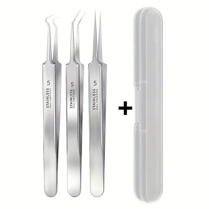 3/5/8 Pcs Pinces ultra-fines pour l'acné, extracteur de points noirs, aiguille à acné, nettoyant facial pour la peau