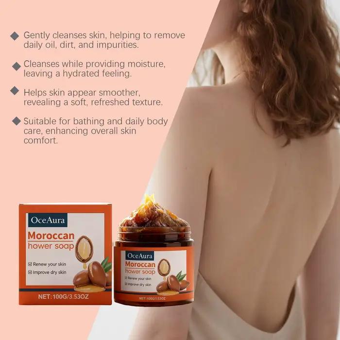 Savon de bain hydratant marocain, nettoyage en profondeur de la peau, prévention du blocage des pores, mousse riche en peau lisse, Gel douche exfoliant doux