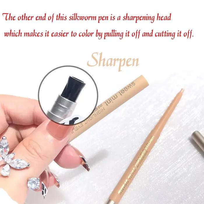 Crayon de ver à soie couché à la menthe douce, stylo de fard à paupières à paillettes de galaxie, Eyeliner brillant imperméable longue durée, bâton de maquillage