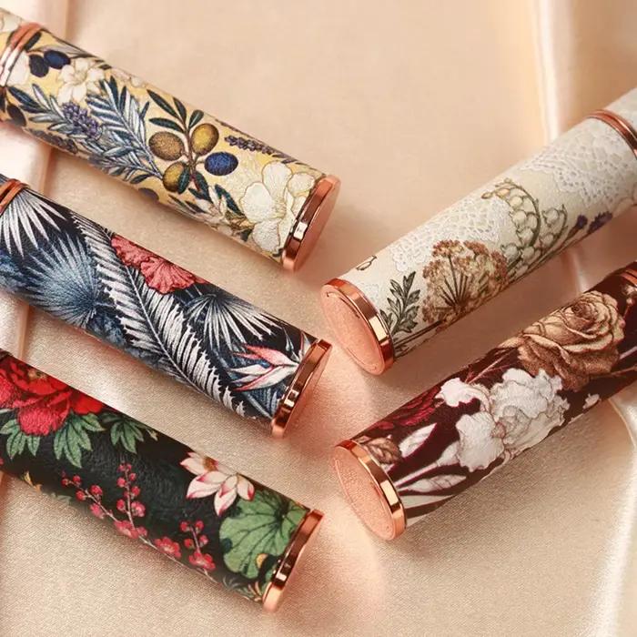 Flacon de parfum vintage floral en cuir 10 ml