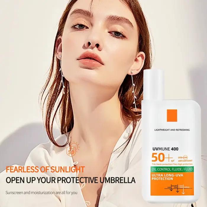 Crème solaire SPF50 hydratante, isolante, antioxydante, résistante à l'eau et à la transpiration, fa