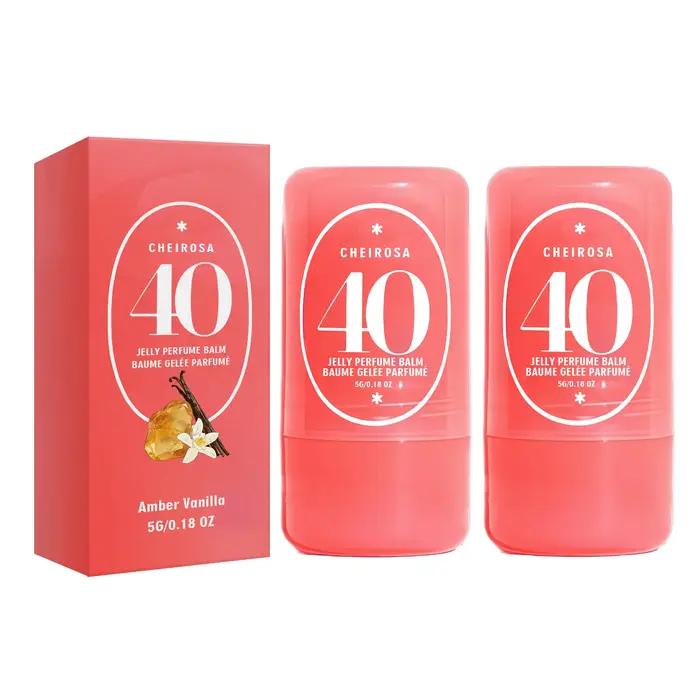 Baume Parfumé Solide Jelly 3 Senteurs 40 Ambre Vanille 62 Amande Caramel 68 Litchi Fruité Longue Durée Portable