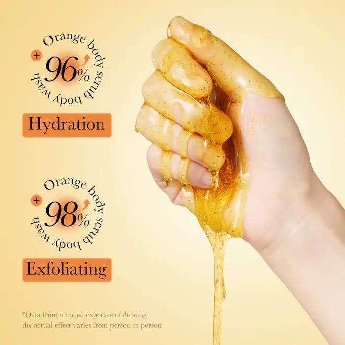 Gel douche exfoliant pour le corps à l'orange 300 ml