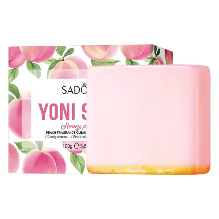 Le savon intime pêche comprend un filet moussant - Nettoyage et fraîcheur doux, formule ph-équilibré