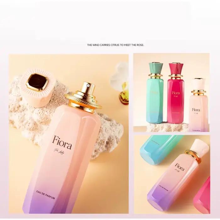 Fiora Eau de Parfum pour Femme, Parfum Floral Fruité Longue Durée, Flacon Dégradé, Parfum Portable pour Femme, Cadeau pour les Rendez-vous Quotidiens