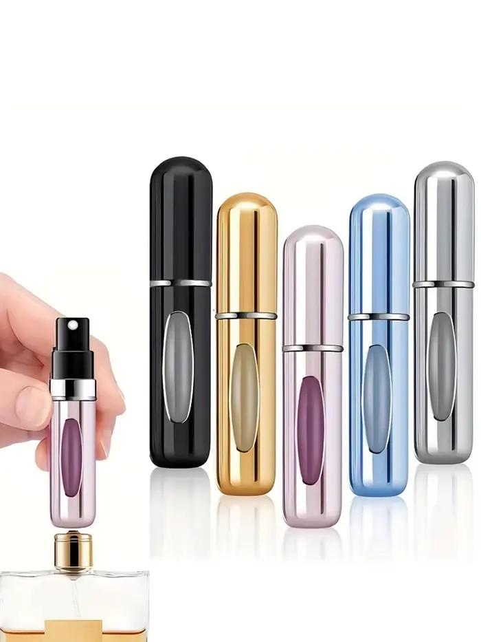 5 bouteilles de parfum rechargeables de 5 ml, mini bouteilles d'atomiseur de parfum, étui de pompe d