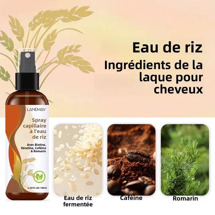 Spray capillaire à l'eau de riz – avec biotine