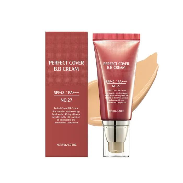 Crème BB SPF 42 PA +++ Hydratant teinté pour le visage Couvrance totale Correcteur de teint Fond de