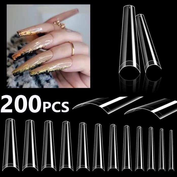 Pointes d'ongles courtes en amande pour gel souple