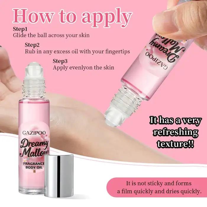 Parfum en roll-on Candy Cotton, fraîcheur longue durée, avec une senteur florale et un phéromone féminin charmant, au parfum sucré.