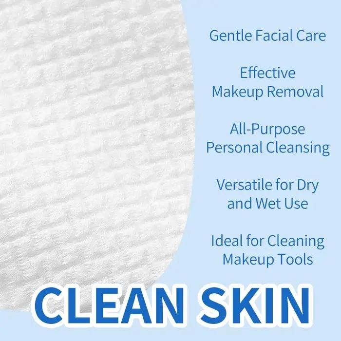 Serviettes jetables pour le visage, lingettes nettoyantes épaisses et grandes, démaquillant exfoliant, soins de beauté, voyage