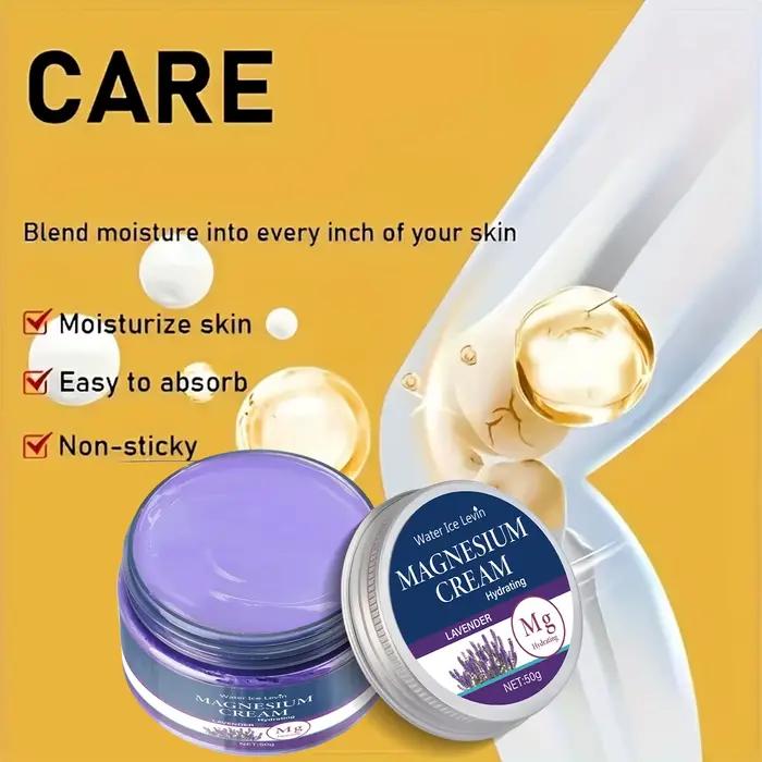 Crème Corps Magnesium Lavande Hydratante et Apaisante pour Hommes et Femmes Occasions Spéciales Routine Beauté Hydratation Post-Bain Comfort Cutane