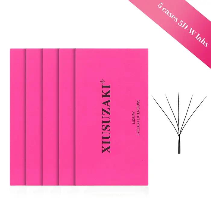 XIUSUZAKI 5 plateaux/lot 5DW Extensions de cils noir mat en forme de W ventilateurs de Volume préfabriqués