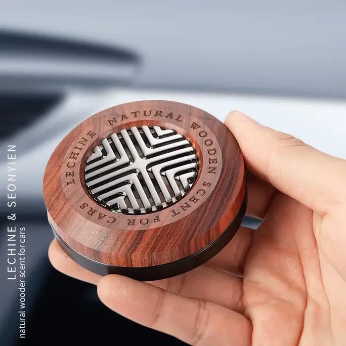 Diffuseur de parfum pour voiture en bois et métal, design simple et luxueux, parfum de voiture vintage, bonne odeur, ornement de voiture, fragrance