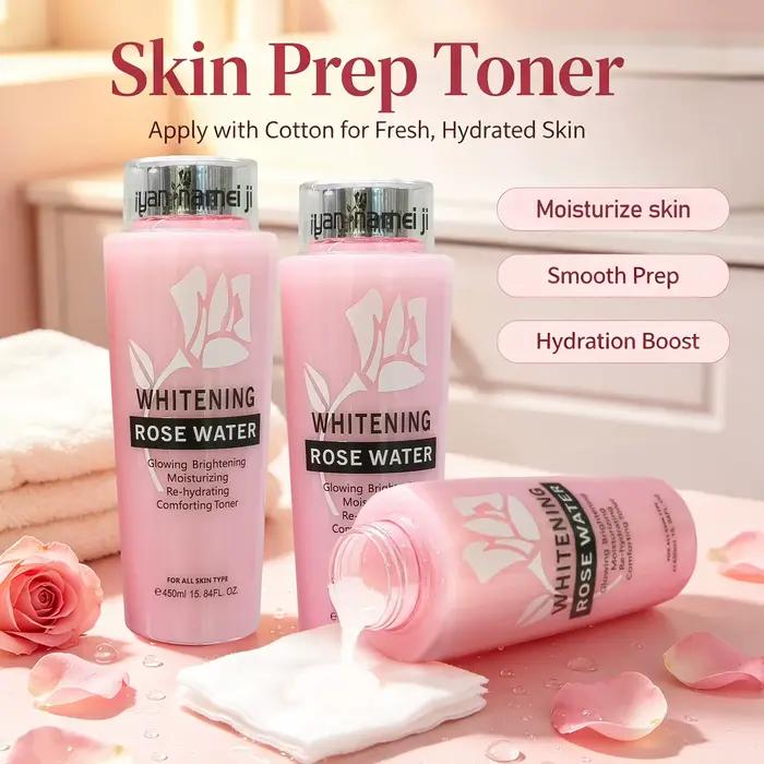 Tonique facial à l'eau de rose et à la perilla 450 ml, hydratant, régulateur de sébum, éclaircissant, réparateur, soin hydratant pour la peau du visage.