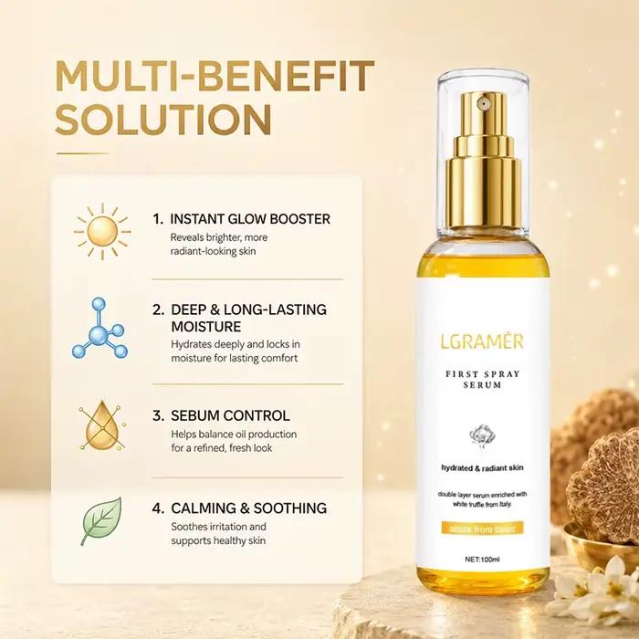 Sérum en spray à la truffe blanche 100 ml, soin vegan, spray facial hydratant multifonctionnel, adapté à tous les types de peau