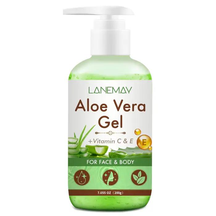 Gel d'aloe Vera à la vitamine C et E pour le visage et le corps, hydratant, réparateur, soulagement