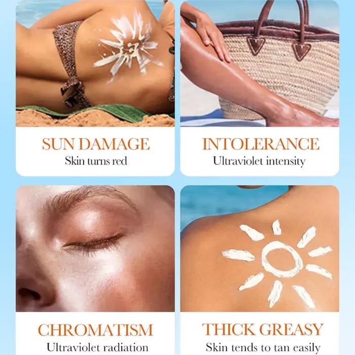 Crème solaire SPF 50+ protection UV PA+++ pour visage soin de la peau protection solaire double tube multi-effets occasions ensoleillées