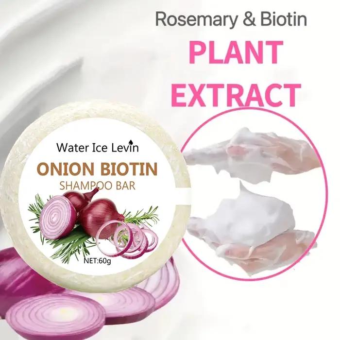 Savon shampooing à la biotine et à l'oignon 60g pour le soin du cuir chevelu et des cheveux