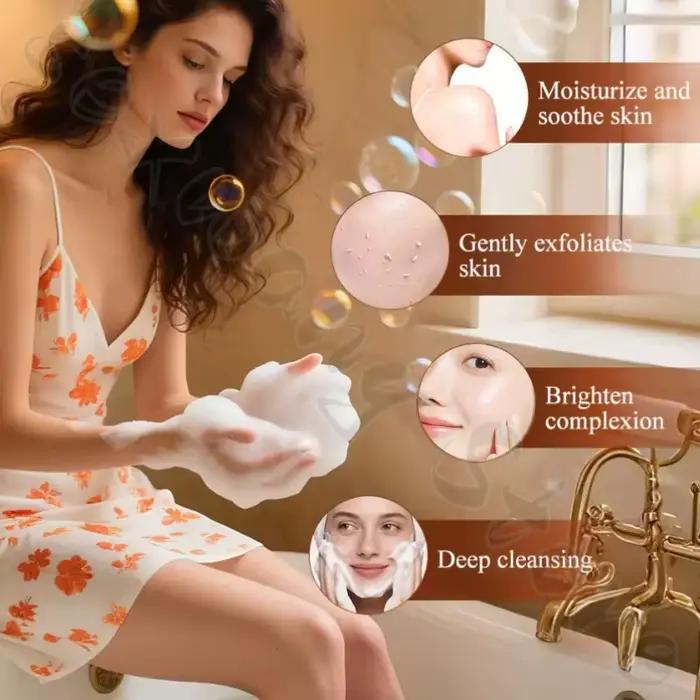Savon baume à l'huile de coco, savon pour le visage, 120g, savon naturel fait à la main à base de plantes, mousse fine, nettoie en profondeur la graisse et la saleté et améliore la rugosité