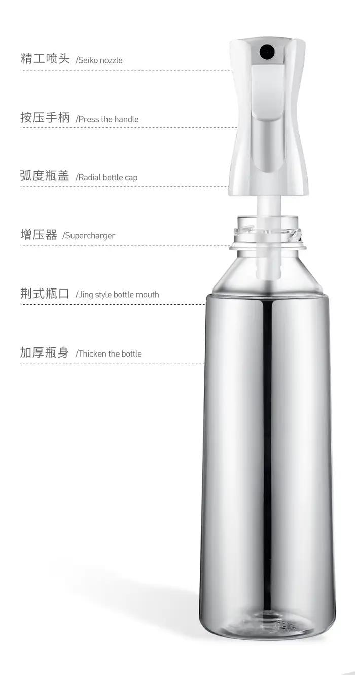 Bouteille de pulvérisation de cheveux rechargeable 500/300/200ml