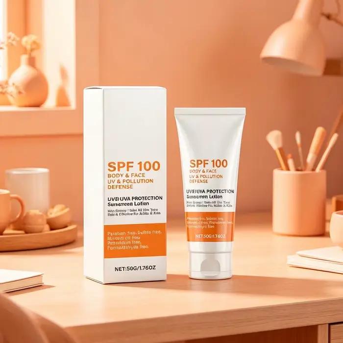 Lotion solaire SPF100 pour le visage et le corps