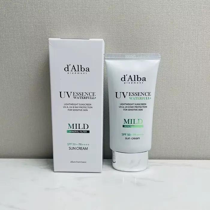 d'Alba 50mL Crème Solaire UV Essence Waterfull SPF50+ PA++++ Hydratante Douce Nourrissante Rafraîchi