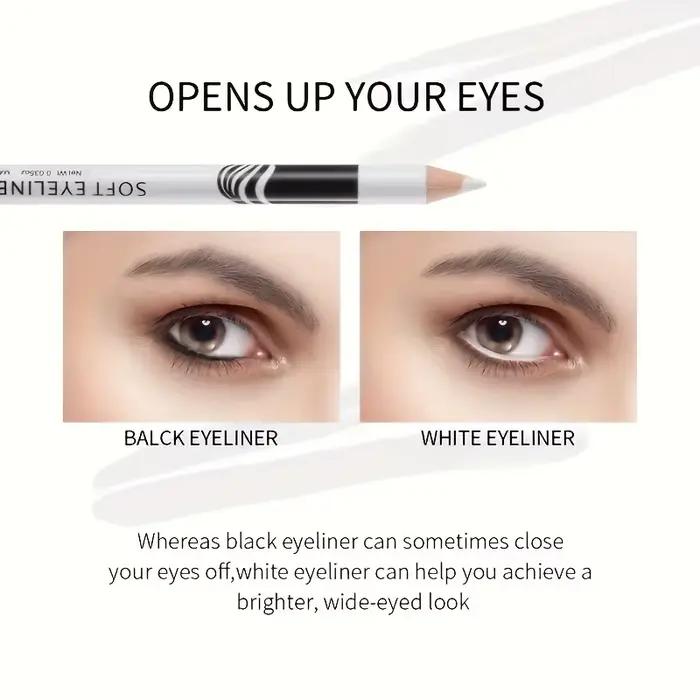 Eyeliner blanc imperméable 3 pièces. Longue durée