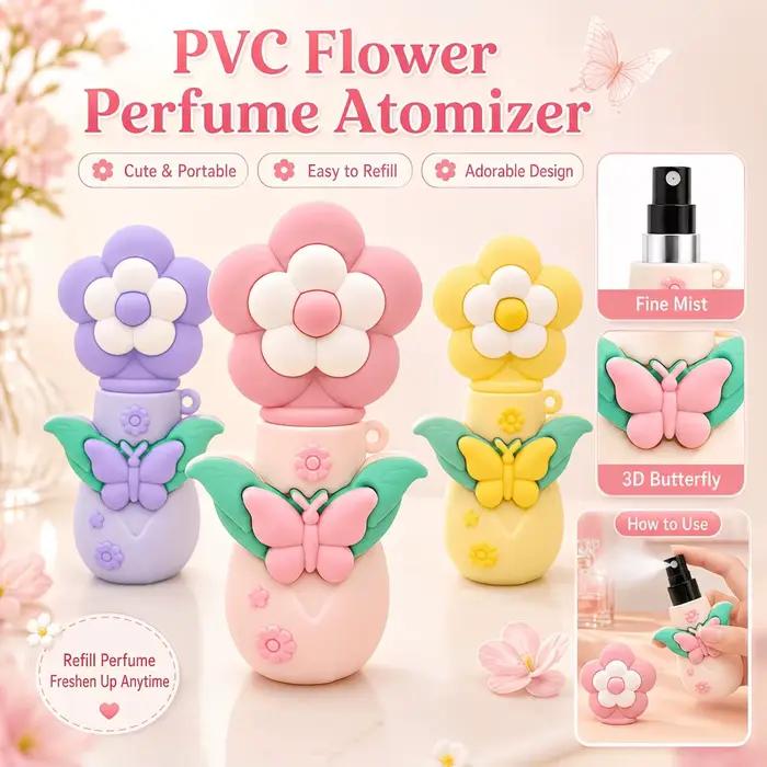 Mini flacon vaporisateur de parfum mignon en forme de fleur de 0