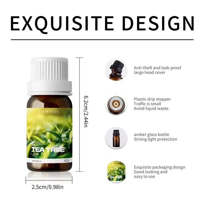 Huile d'arbre à thé pour l'aromathérapie, bougies DIY, huiles essentielles naturelles d'arbre à thé 10 ml, cadeau pour les voyages, le camping, la randonnée