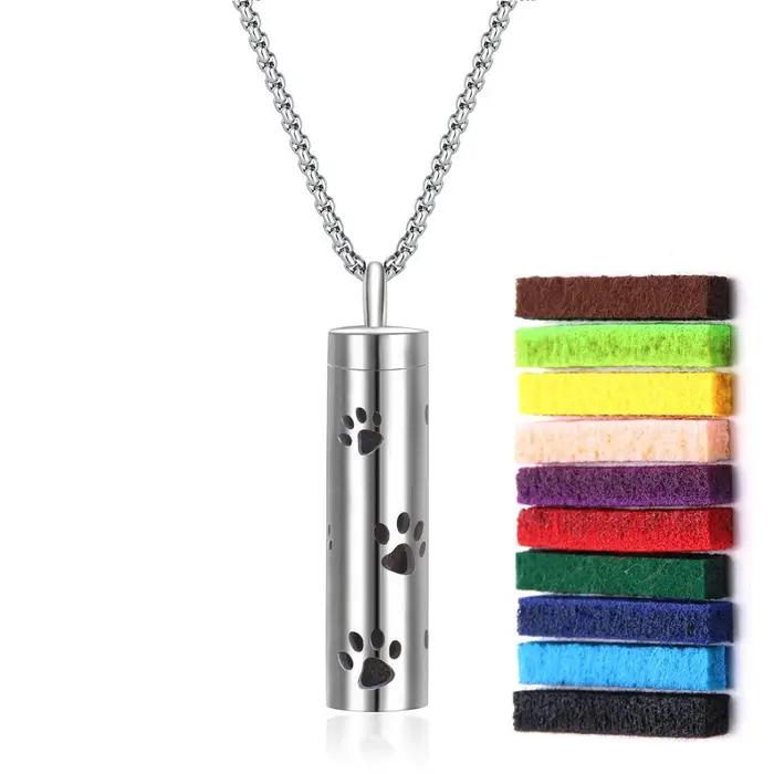 Collier d'aromathérapie diffuseur pendentif médaillon en acier inoxydable 316L arôme huiles de parfum diffuseur d'huile essentielle pendentif collier