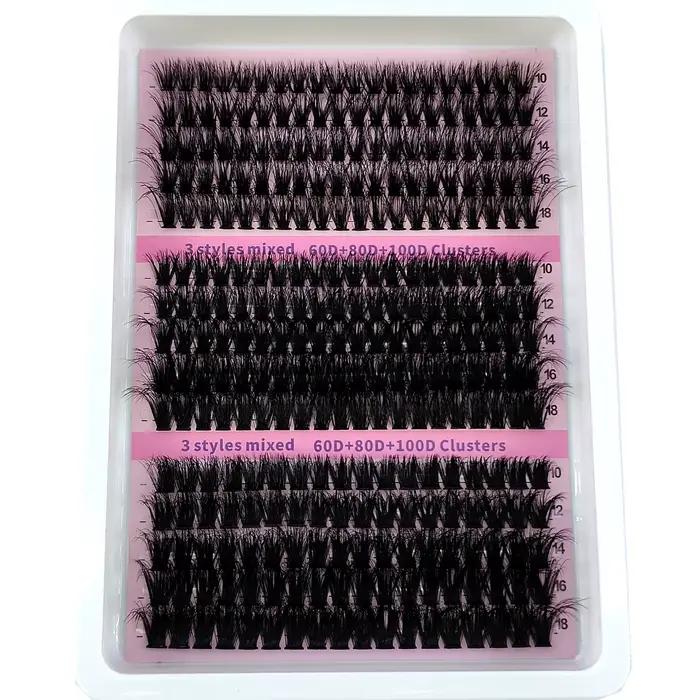 Nouveau 15 rangées bricolage 5D grappes de cils moelleux 60D-200D grappes de cils épais cils individ