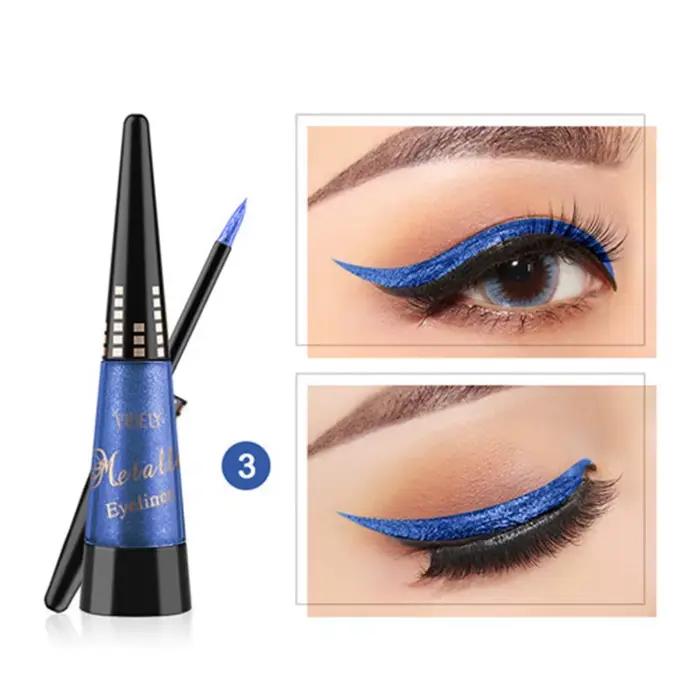Crayon Eyeliner liquide coloré doux, imperméable, liquide scintillant, stylo cosmétique pour les yeu