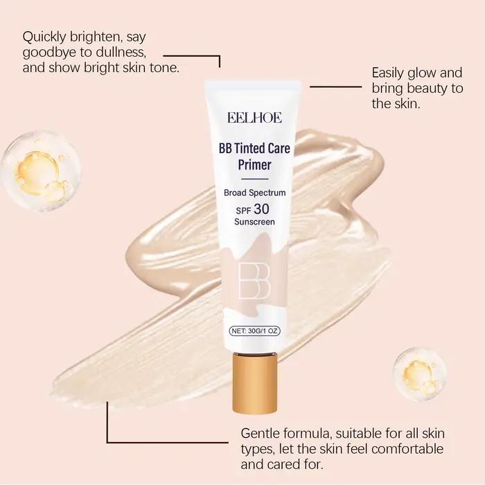 BB crème teintée avec SPF 30 couverture complète Pores invisibles acné éclaircissant Niacinamide maquillage nu fond de teint pour le visage imperméable