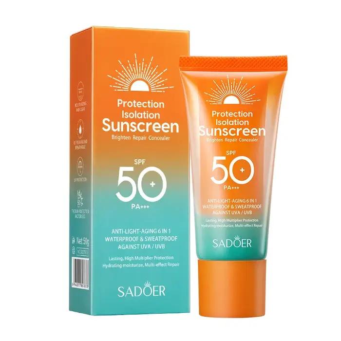 Crème solaire SPF 50+ protection UV PA+++ pour visage soin de la peau protection solaire double tube multi-effets occasions ensoleillées