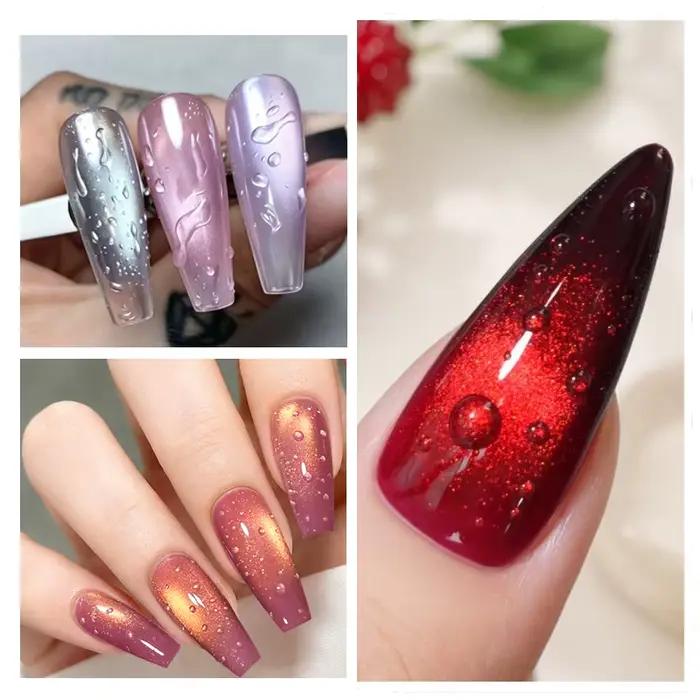 BORN PRETTY 10ml Top Coat Goutte d'Eau pour Manucure DIY Effet Goutte d'Eau Sans Essuyage Auto-Lissant Gel UV LED Fonctionnel 1/2PCS