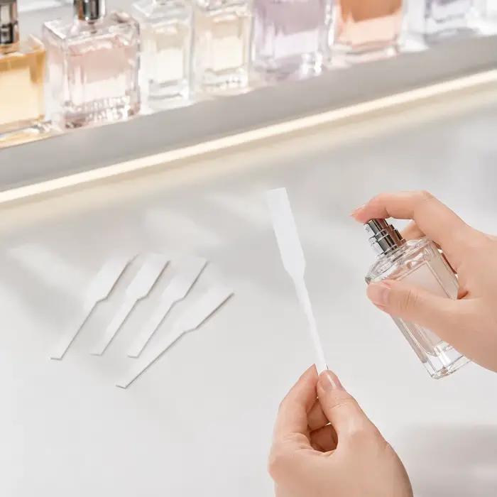 Bandes de test de parfum 100/200 pièces – Bâtonnets en papier pour échantillons de parfum, échantillonnage d'huiles essentielles, évaluation des arômes TMZ