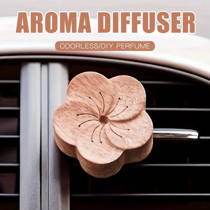 Pas de parfum bricolage parfum fleur en bois désodorisants de voiture clip de ventilation ornements sortie diffuseur d'arôme accessoires de décoration femmes