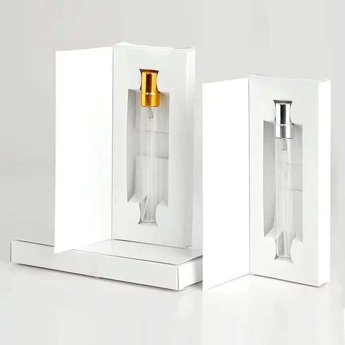 50 pièces/lot 10ML bouteille de parfum avec boîtes en papier vide atomiseur vaporisateur bouteille de parfum en verre