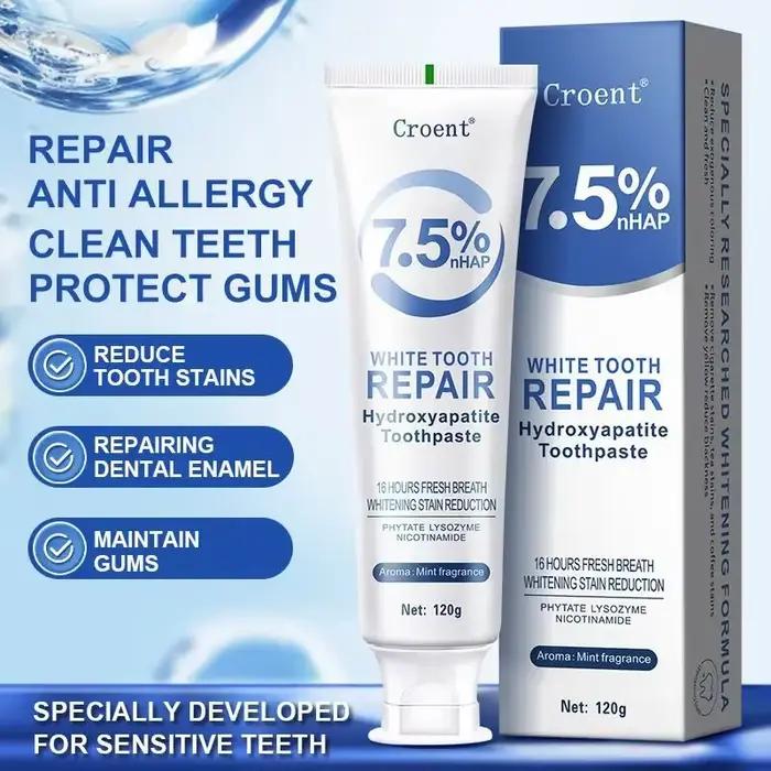 Dentifrice blanchissant Hydroxyapatite, 120g, protège la santé des gencives, élimine les taches de Plaque dentaire fraîche, mauvaise haleine, nettoyage en profondeur, éclaircissant 