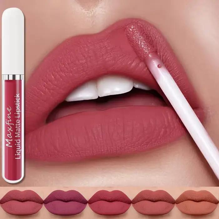 1 pièce Rouge à lèvres liquide mat velours hautement pigmenté