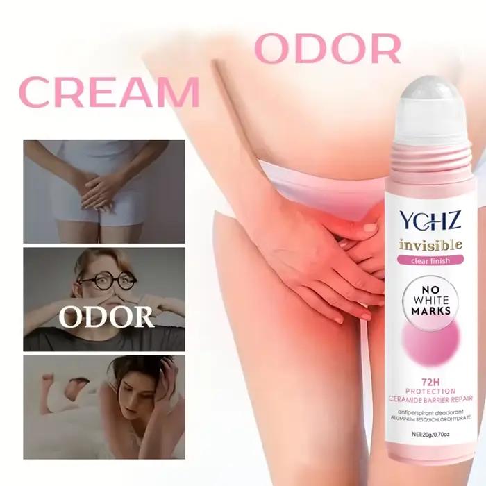 Déodorant roll-on pour le corps pour femmes, parfum pamplemousse frais et doux, formule hypoallergénique sans aluminium, contient de l'huile de noix de coco, nettoyage en profondeur, désodorisation 72