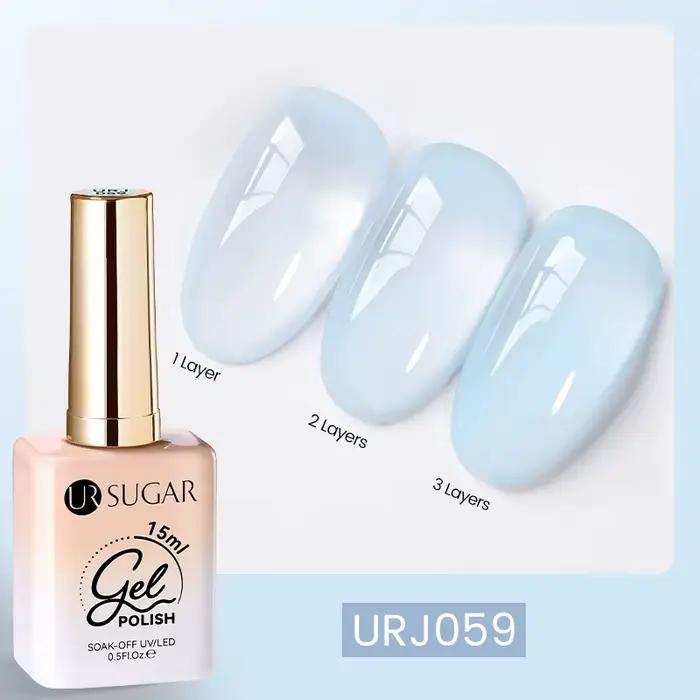 UR SUGAR 15ml verre bleu glace menthe gelée Gel vernis à ongles printemps été Semi Transparent Nail Art tremper LED UV Gel bricolage manucure