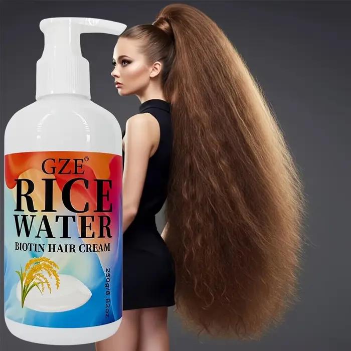GZE riz eau biotine crème capillaire cheveux forts hydratant en profondeur pour tous les Types
