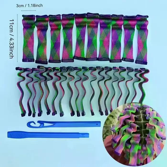 18/28 pièces magique sans chaleur vague d'eau bigoudi Texture automatique barre roulante coiffure