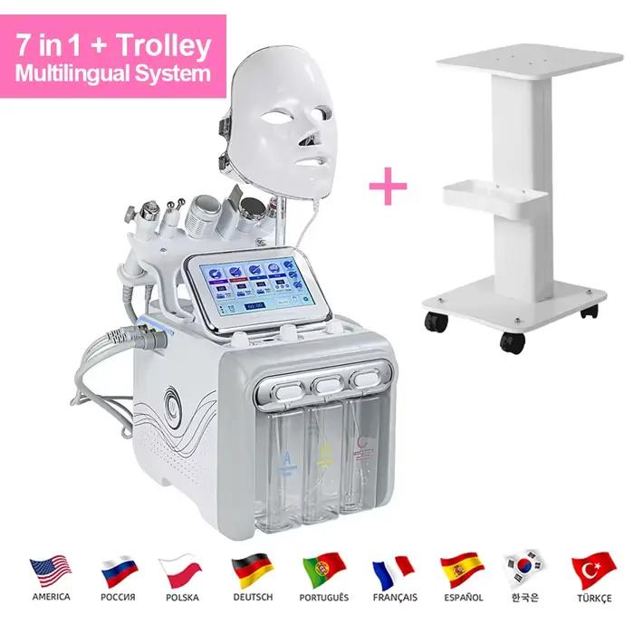 Appareil de Dermabrasion à l'Eau Hydrogène-Oxygène 6/7 en 1, Nettoyage en Profondeur, Jet d'Eau, Nettoyage Facial au Diamant, Élimination des Peaux Mortes pour Salo