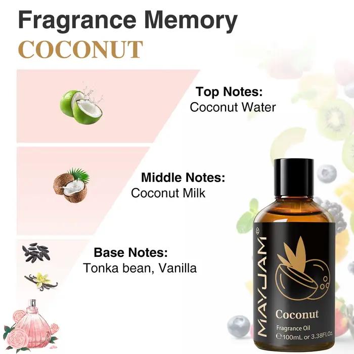 Huile de parfum de fruits MAYJAM 10ml 100ml pour diffusage et fabrication de bougies 14 saveurs disponibles ambiance romantique et fraîcheur naturelle